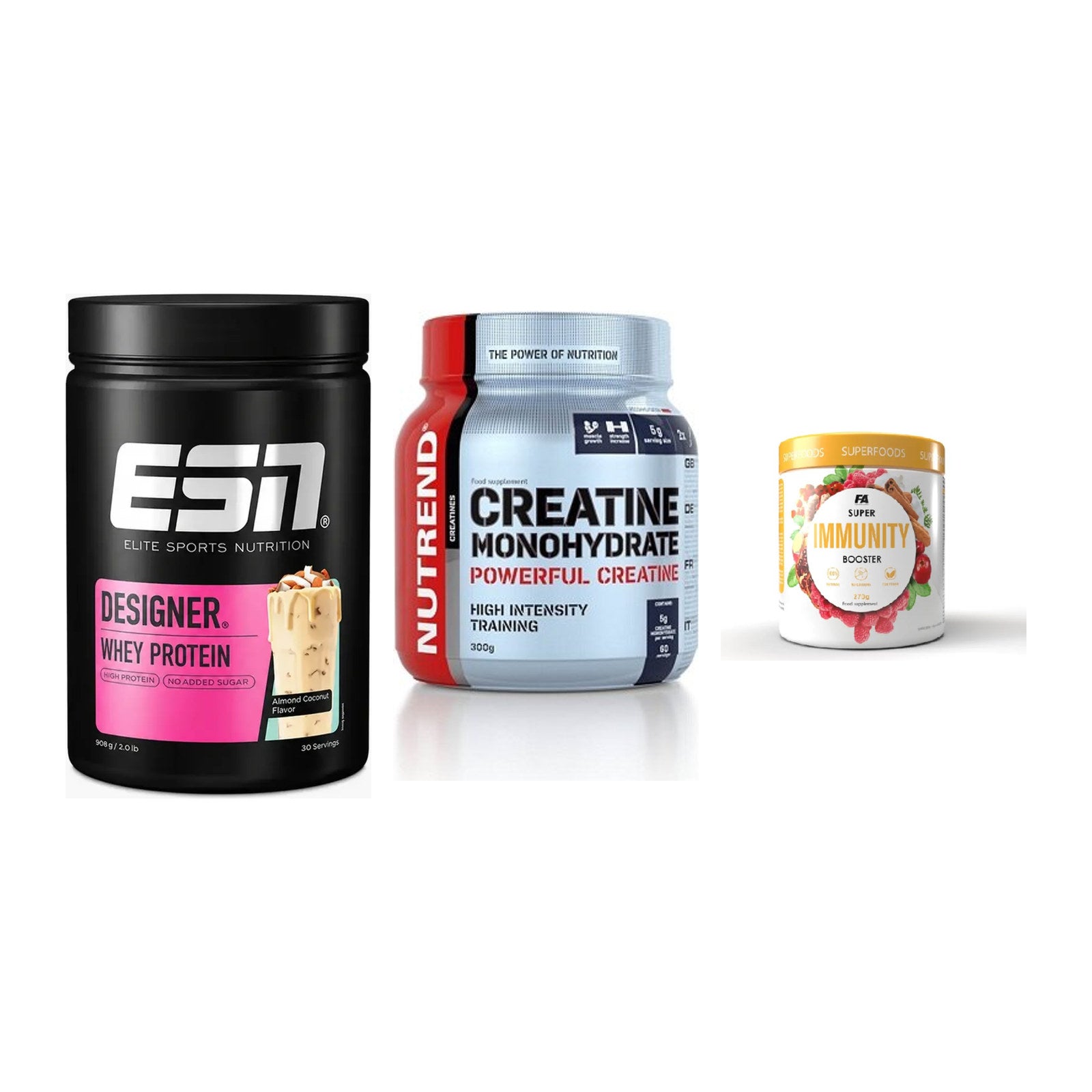 Einsteiger-Set: ESN Designer + Nutrend Creatine + FA Nutrition – alle enthaltenen Artikel