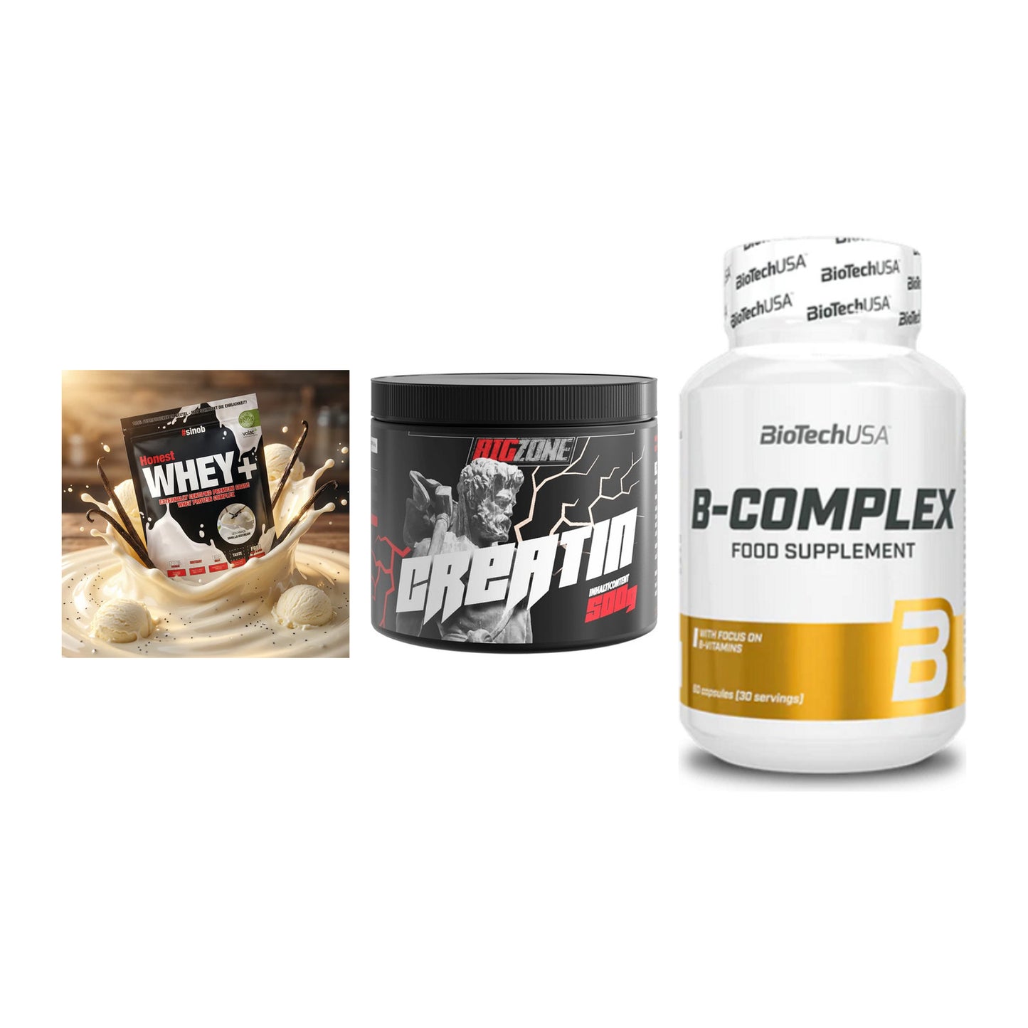 Einsteiger-Set: Sinob Honest + Big Zone Creatin + BioTech B – alle enthaltenen Artikel