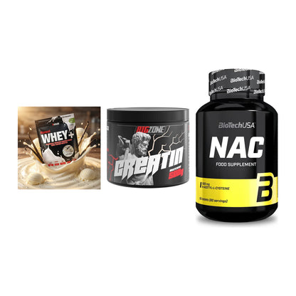 Einsteiger-Set: Sinob Honest Whey+ + Big Zone Creatin + BioTech NAC – alle enthaltenen Artikel