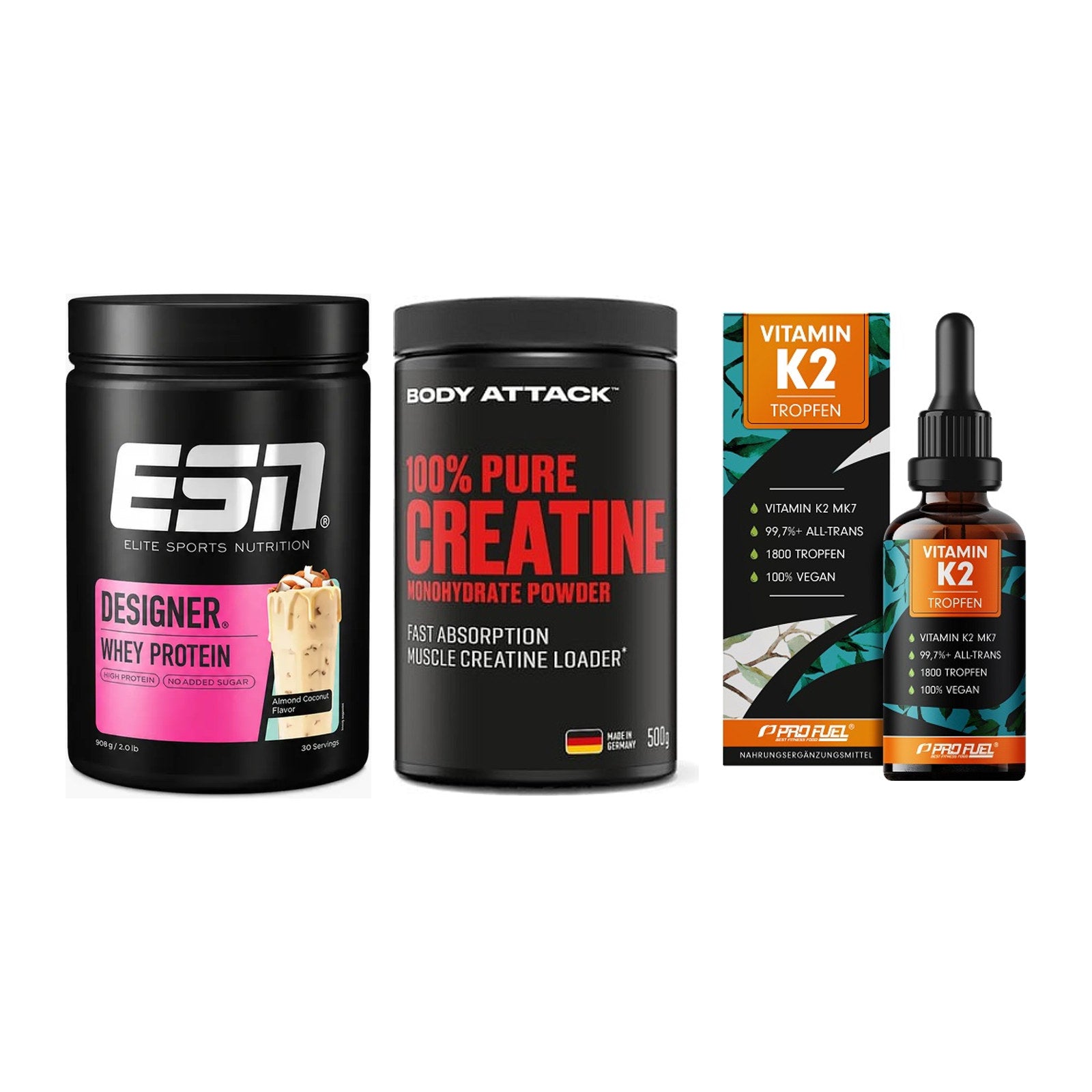 Einsteiger-Set: ESN Designer + Body Attack 100% + ProFuel Vitamin – alle enthaltenen Artikel