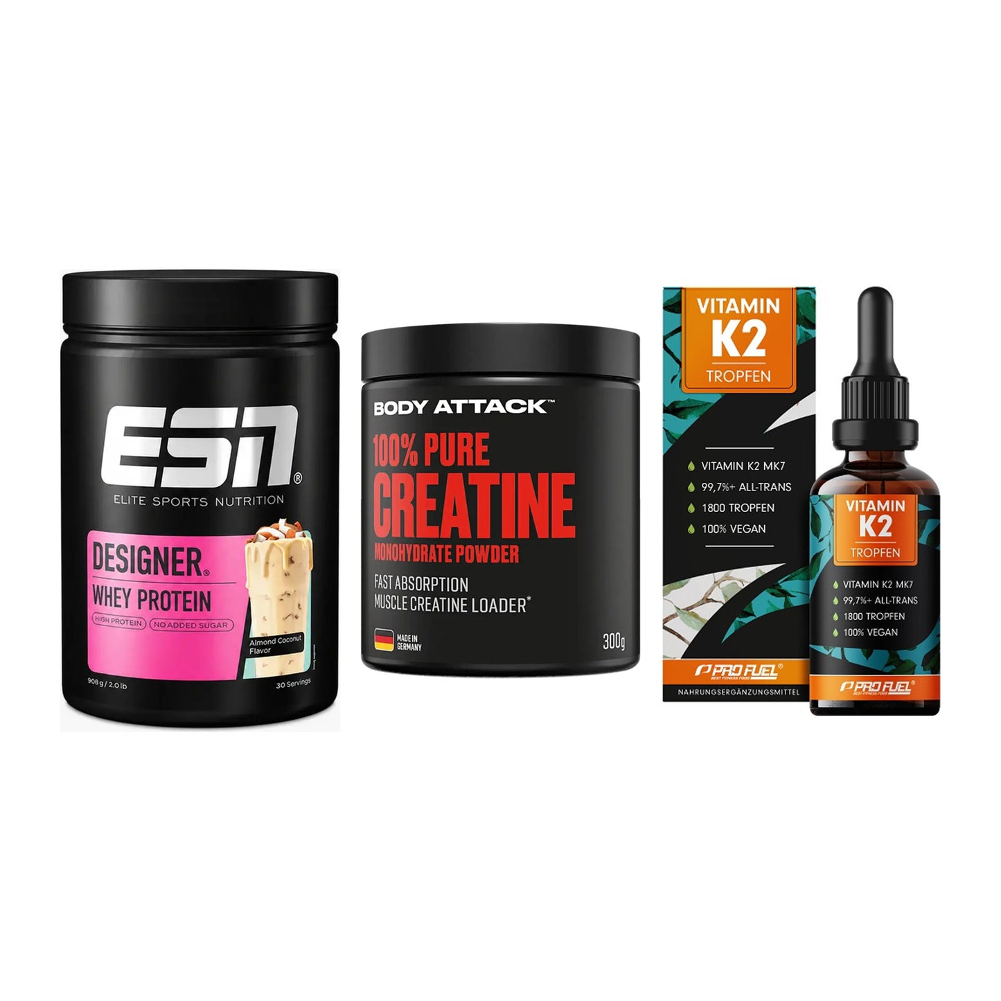 Einsteiger-Set: ESN Designer + Body Attack 100% + ProFuel Vitamin – alle enthaltenen Artikel