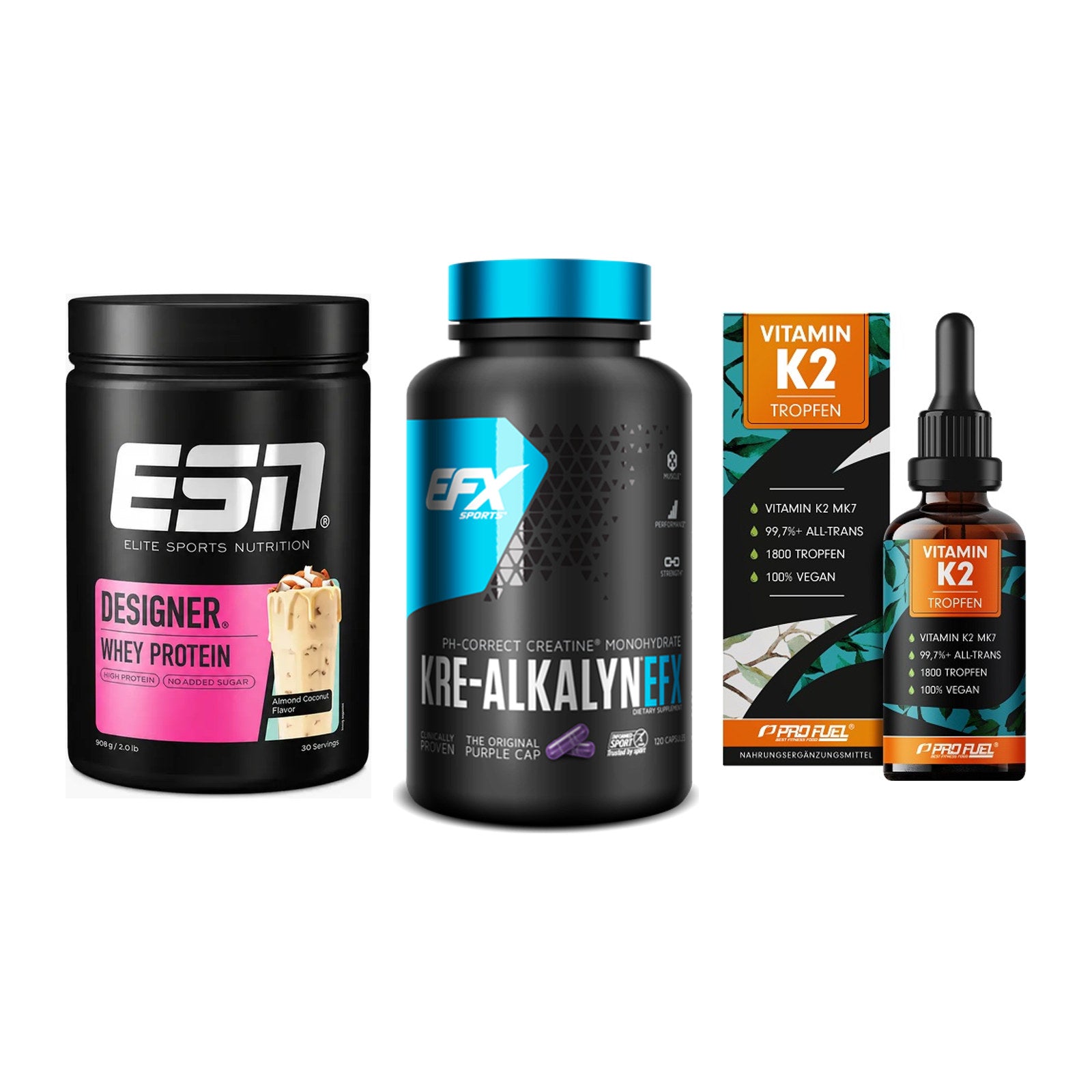 Einsteiger-Set: ESN Designer + EFX Kre-Alkalyn + ProFuel Vitamin – alle enthaltenen Artikel