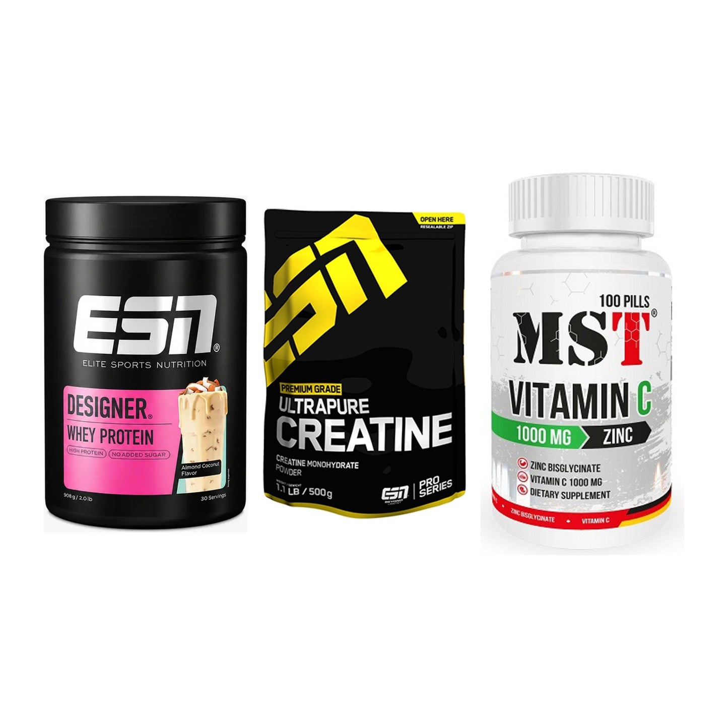 Einsteiger-Set: ESN Designer + ESN Ultrapure + MST Vitamin C – alle enthaltenen Artikel