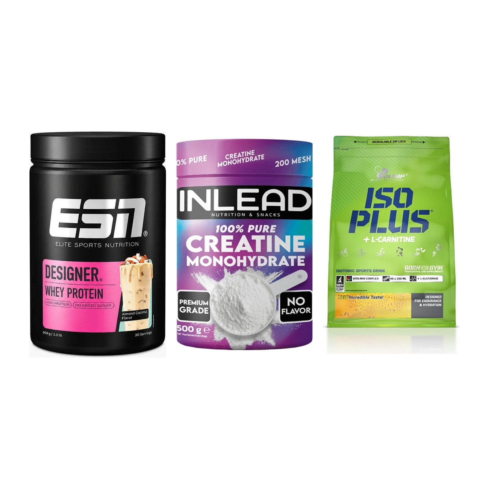Einsteiger-Set: ESN Designer + INLEAD Creatine + Olimp Iso Plus – alle enthaltenen Artikel