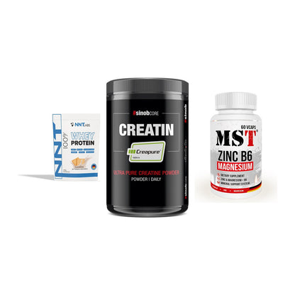 Einsteiger-Set: NNT Whey + Sinob Creatin + MST Zinc – alle enthaltenen Artikel