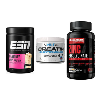 Einsteiger-Set: ESN Designer + NNT Creatin 1000 + Body Attack Zink – alle enthaltenen Artikel