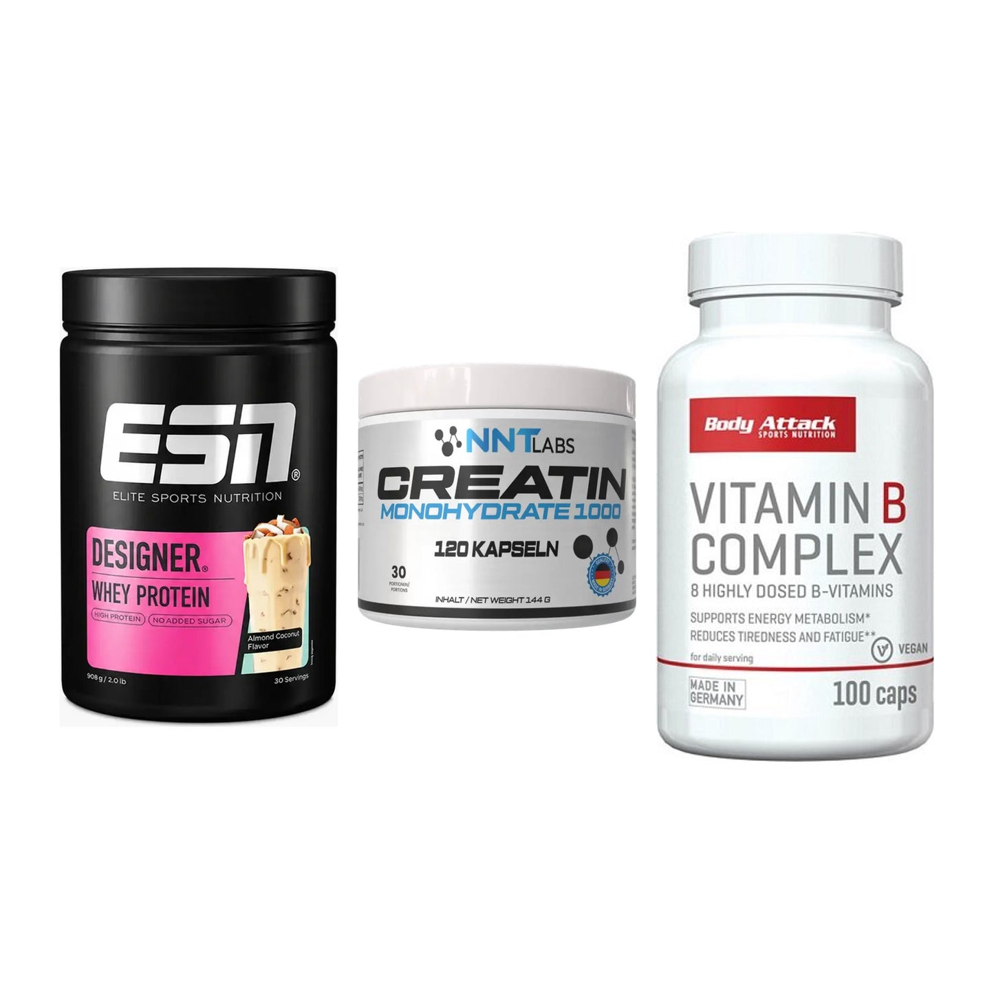 Einsteiger-Set: ESN Designer + NNT Creatin 1000 + Body Attack – alle enthaltenen Artikel