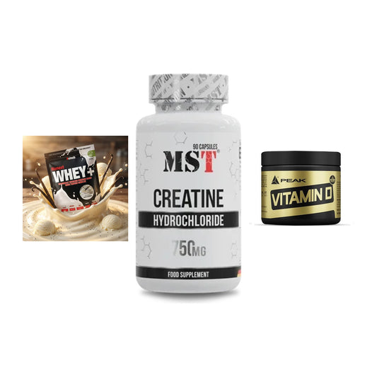 Einsteiger-Set: Sinob Honest + MST Creatin HCL + Peak Vitamin D – alle enthaltenen Artikel