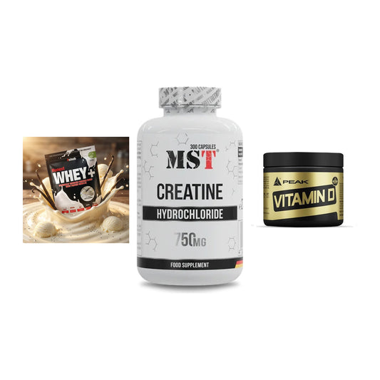 Einsteiger-Set: Sinob Honest + MST Creatine HCL + Peak Vitamin D – alle enthaltenen Artikel