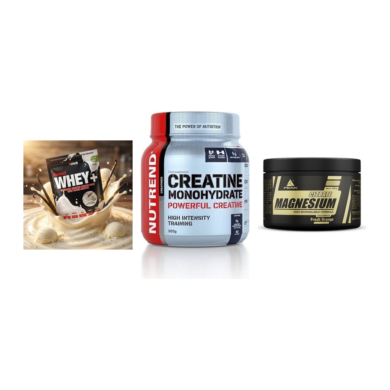 Einsteiger-Set: Sinob Honest + Nutrend Creatine + Peak Magnesium – alle enthaltenen Artikel