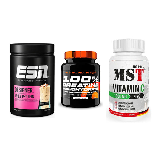 Einsteiger-Set: ESN Designer + Scitec Creatine + MST Vitamin C – alle enthaltenen Artikel