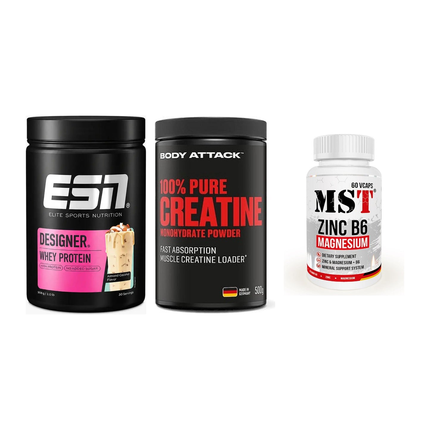 Einsteiger-Set: ESN Designer + Body Attack 100% + MST Zinc – alle enthaltenen Artikel