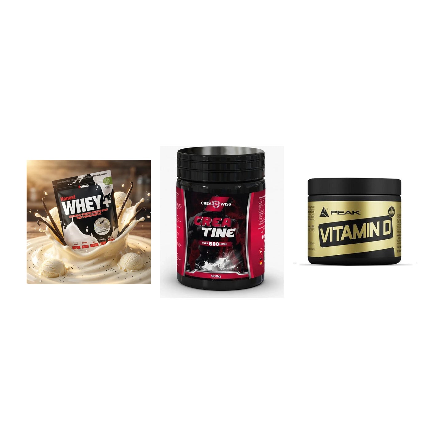 Einsteiger-Set: Sinob Honest + CREASWISS + Peak Vitamin D – alle enthaltenen Artikel