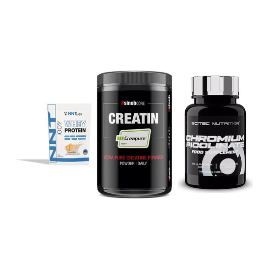 Einsteiger-Set: NNT Whey + Sinob Creatin + Scitec Chromium – alle enthaltenen Artikel
