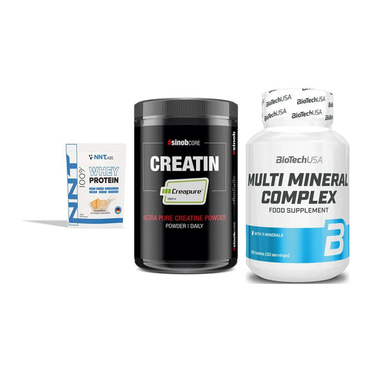 Einsteiger-Set: NNT Whey + Sinob Creatin + BioTech Multi – alle enthaltenen Artikel