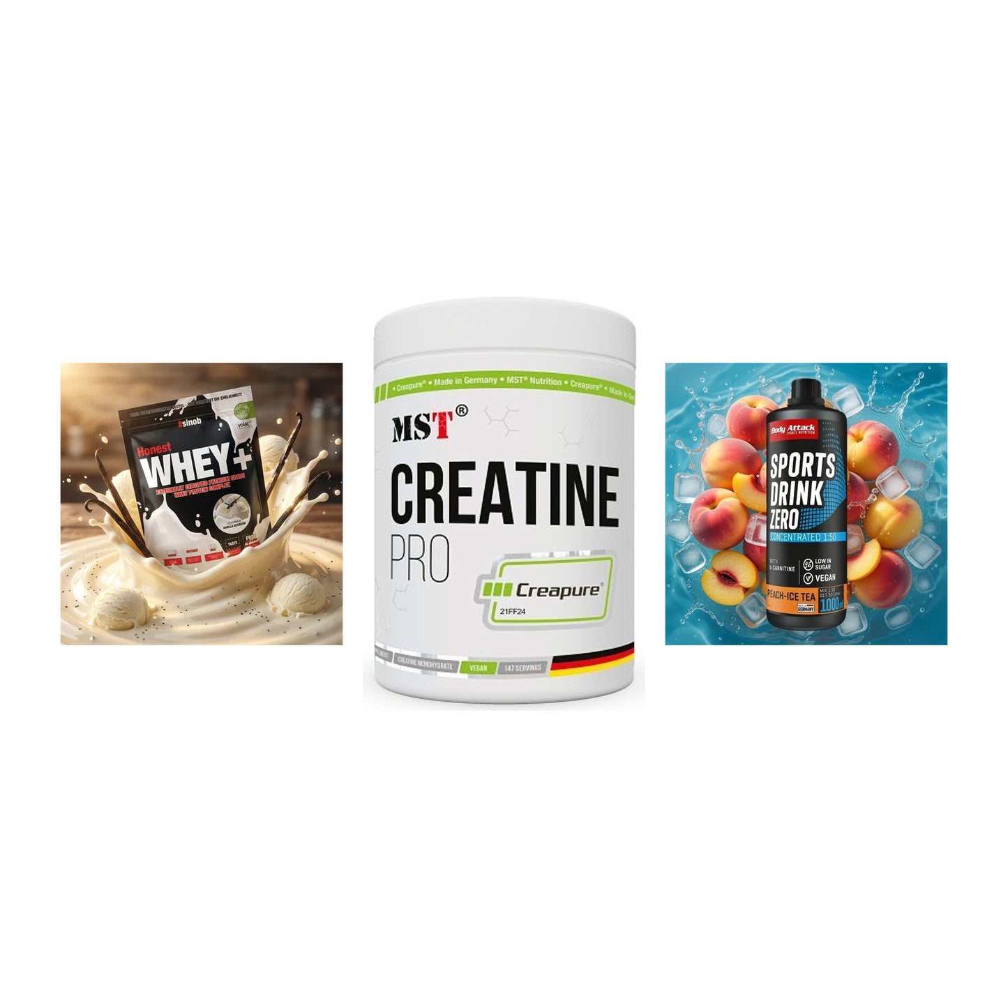 Einsteiger-Set: Sinob Honest + MST Creatin Pro + Body Attack – alle enthaltenen Artikel