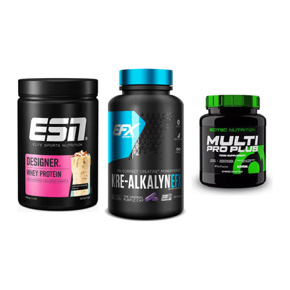 Einsteiger-Set: ESN Designer + EFX Kre-Alkalyn + Scitec Multi Pro – alle enthaltenen Artikel