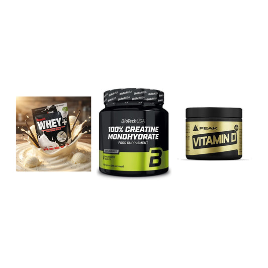 Einsteiger-Set: Sinob Honest + BioTech Creatine + Peak Vitamin D – alle enthaltenen Artikel