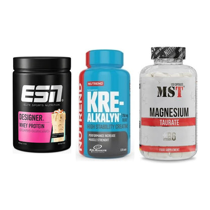 Einsteiger-Set: ESN Designer + Nutrend Kre-Alka + MST Magnesium – alle enthaltenen Artikel
