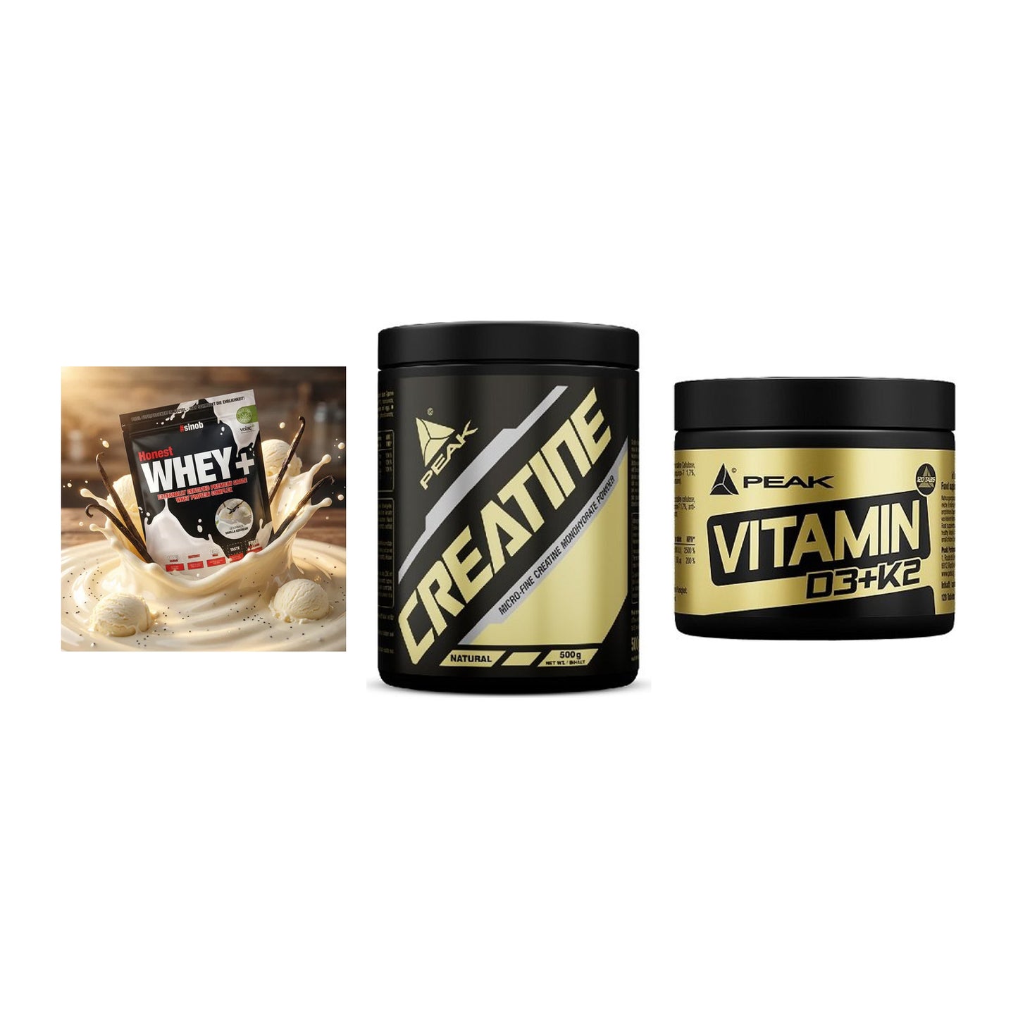 Einsteiger-Set: Sinob Honest + Peak Creatin + Peak Vitamin – alle enthaltenen Artikel