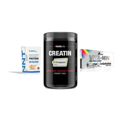 Einsteiger-Set: NNT Whey + Sinob Creatin + Olimp Vita-Min – alle enthaltenen Artikel