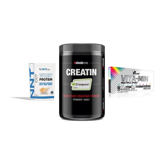 Einsteiger-Set: NNT Whey + Sinob Creatin + Olimp Vita-Min – alle enthaltenen Artikel