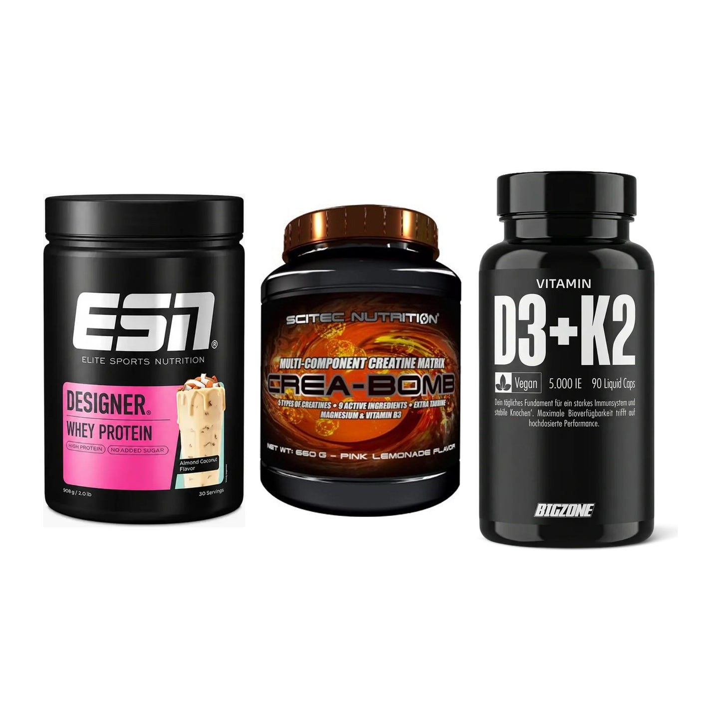 Einsteiger-Set: ESN Designer + Scitec Crea-Bomb + Big Zone Vitamin – alle enthaltenen Artikel