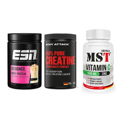 Einsteiger-Set: ESN Designer + Body Attack 100% + MST Vitamin C – alle enthaltenen Artikel