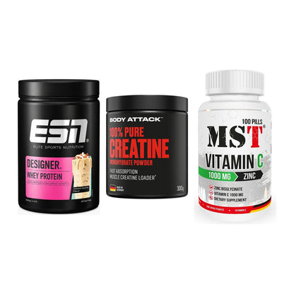 Einsteiger-Set: ESN Designer + Body Attack 100% + MST Vitamin C – alle enthaltenen Artikel
