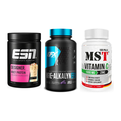 Einsteiger-Set: ESN Designer + EFX Kre-Alkalyn + MST Vitamin C – alle enthaltenen Artikel