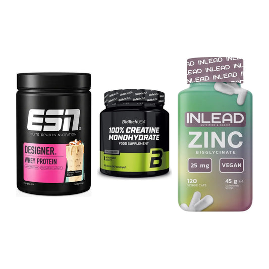 Einsteiger-Set: ESN Designer + BioTech Creatine + INLEAD Zink – alle enthaltenen Artikel