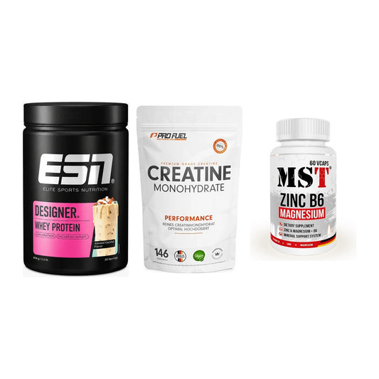 Einsteiger-Set: ESN Designer + ProFuel Creatine + MST Zinc – alle enthaltenen Artikel