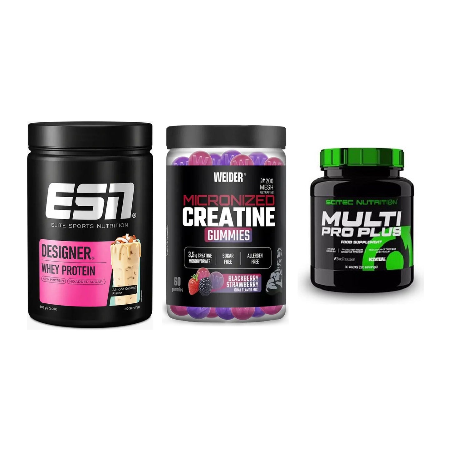 Einsteiger-Set: ESN Designer + Weider Micronize + Scitec Multi Pro – alle enthaltenen Artikel