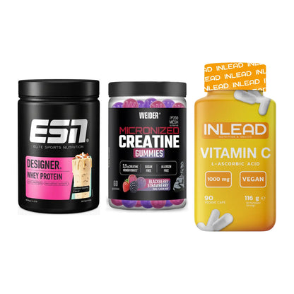 Einsteiger-Set: ESN Designer + Weider Micronize + INLEAD Vitamin C – alle enthaltenen Artikel