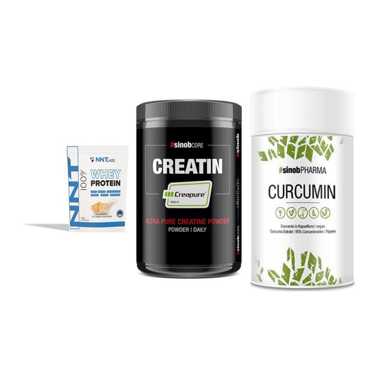 Einsteiger-Set: NNT Whey + Sinob Creatin CREAPURE + Sinob Curcumin 95% – alle enthaltenen Artikel
