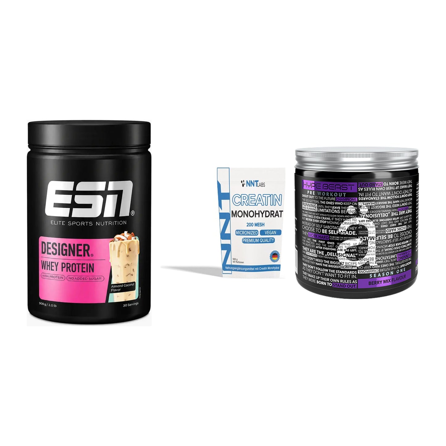 Einsteiger-Set: ESN Designer + NNT Creatin + Nanosupps Hype – alle enthaltenen Artikel