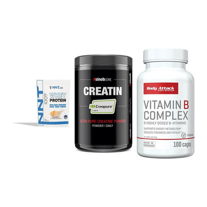Einsteiger-Set: NNT Whey + Sinob Creatin + Body Attack – alle enthaltenen Artikel