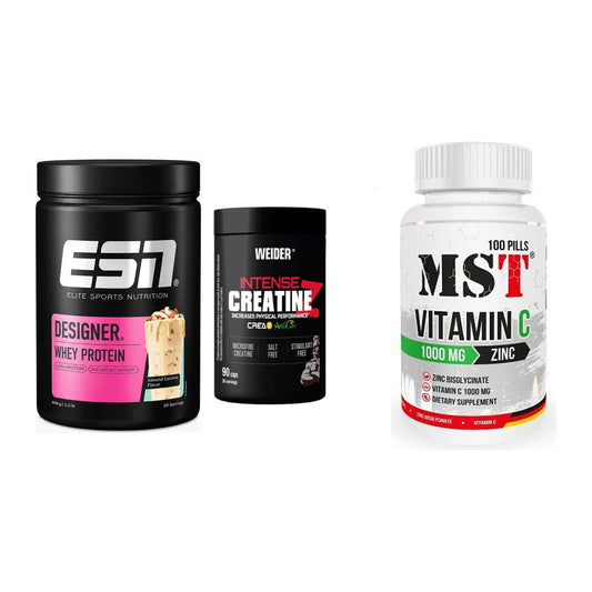 Einsteiger-Set: ESN Designer + Weider Intense + MST Vitamin C – alle enthaltenen Artikel