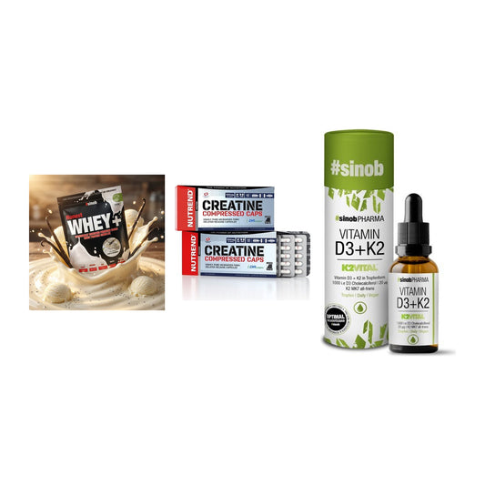 Einsteiger-Set: Sinob Honest + Nutrend Creatine + Sinob Vitamin D3 – alle enthaltenen Artikel