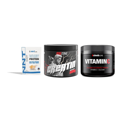 Einsteiger-Set: NNT Whey + Big Zone Creatin + Sinob Vitamin C – alle enthaltenen Artikel