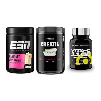 Einsteiger-Set: ESN Designer + Sinob Creatin + Scitec Vitamin C – alle enthaltenen Artikel
