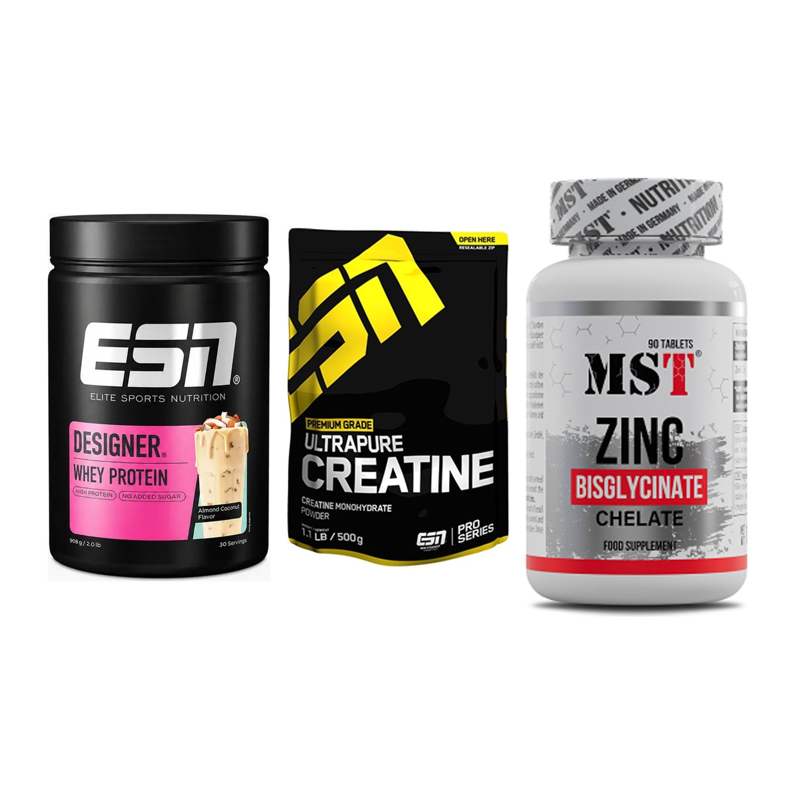 Einsteiger-Set: ESN Designer + ESN Ultrapure + MST Zinc Chelate – alle enthaltenen Artikel