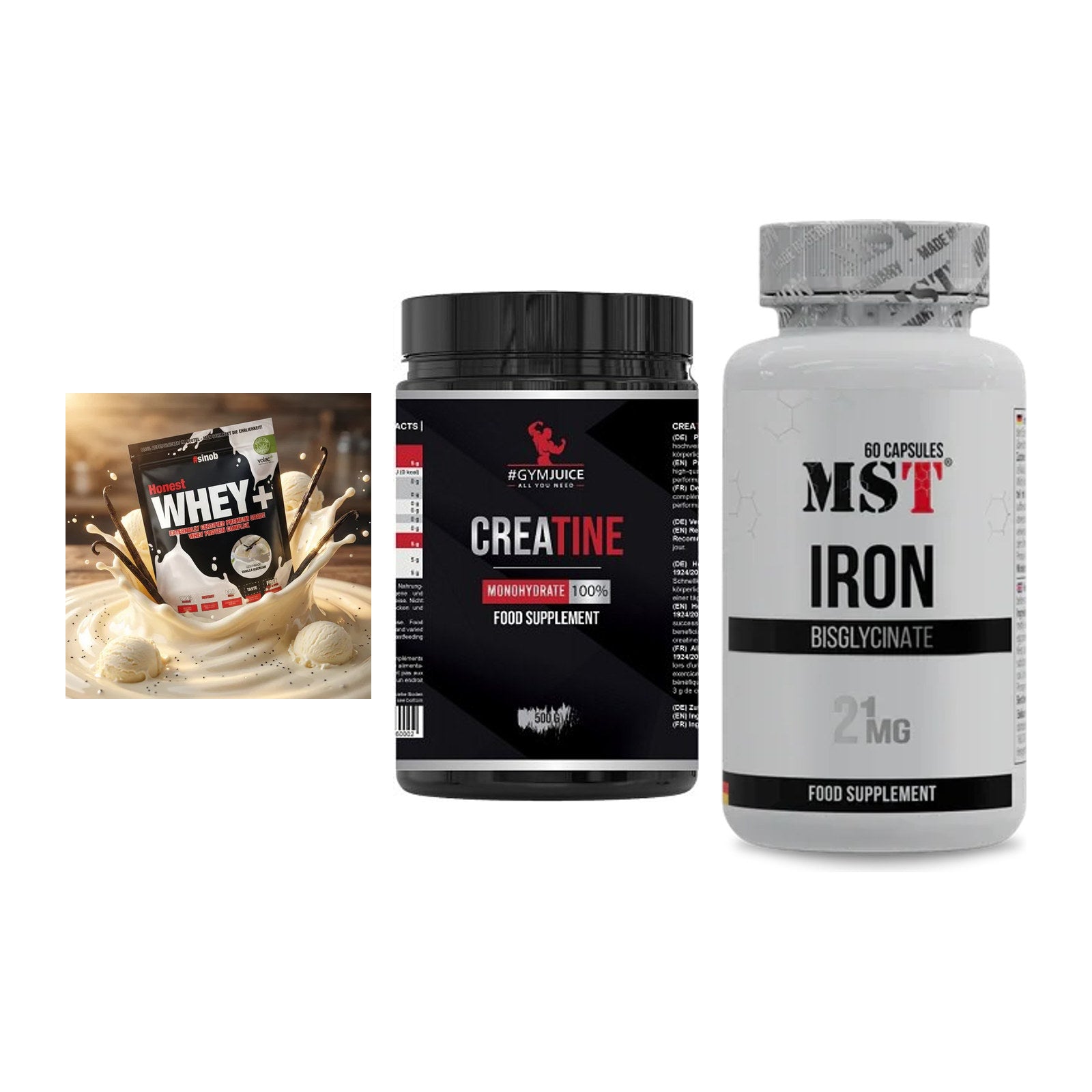 Einsteiger-Set: Sinob Honest + #GYMJUICE + MST Iron Bisglyc – alle enthaltenen Artikel