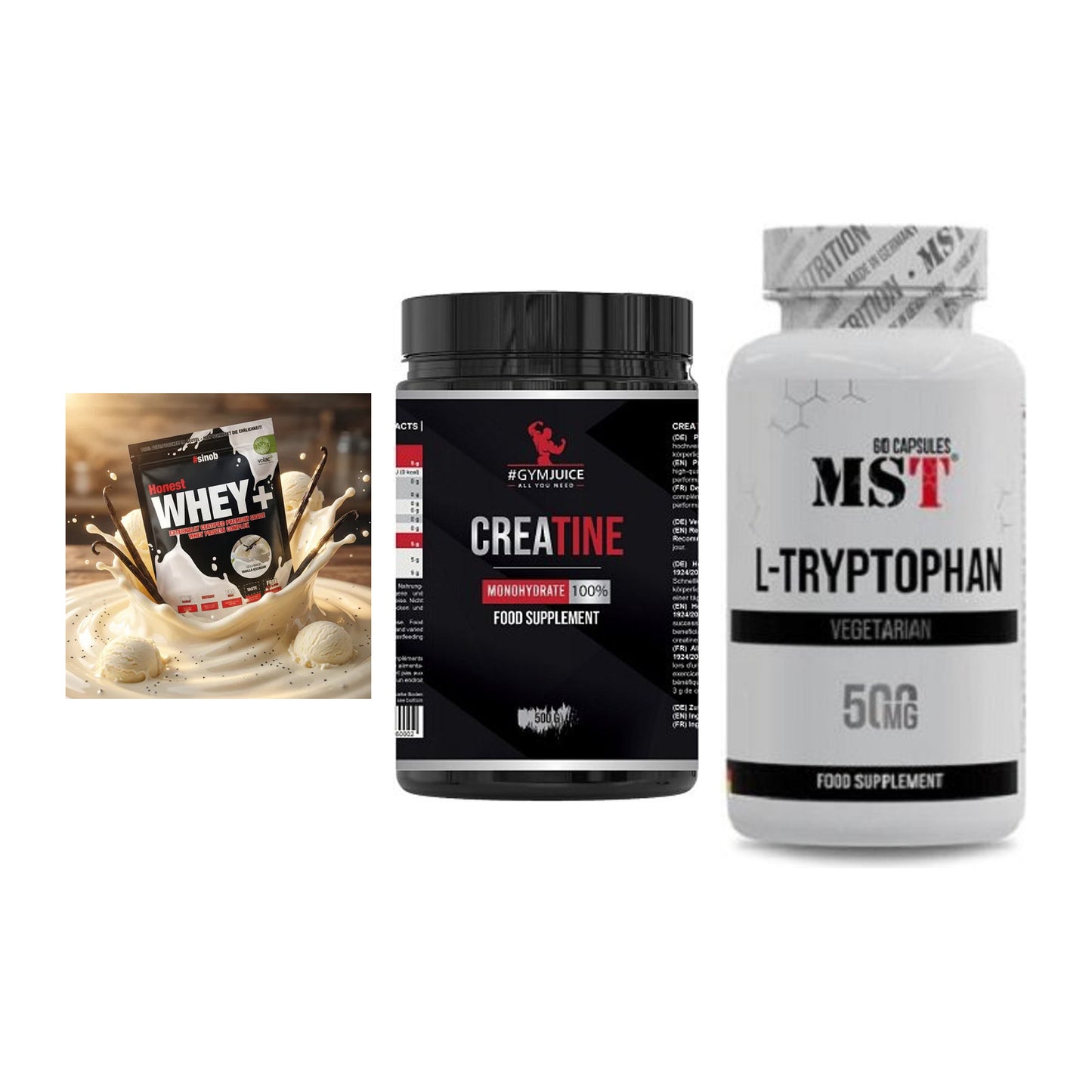 Einsteiger-Set: Sinob Honest + #GYMJUICE + MST Tryptophan – alle enthaltenen Artikel
