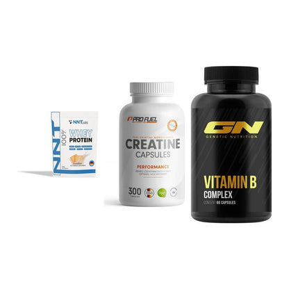 Einsteiger-Set: NNT Whey + ProFuel Creatine + GN Vitamin – alle enthaltenen Artikel