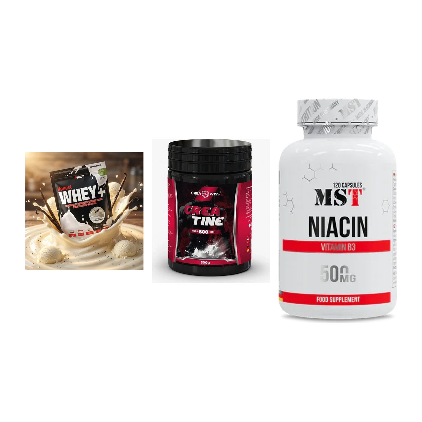 Einsteiger-Set: Sinob Honest + CREASWISS + MST Niacin – alle enthaltenen Artikel