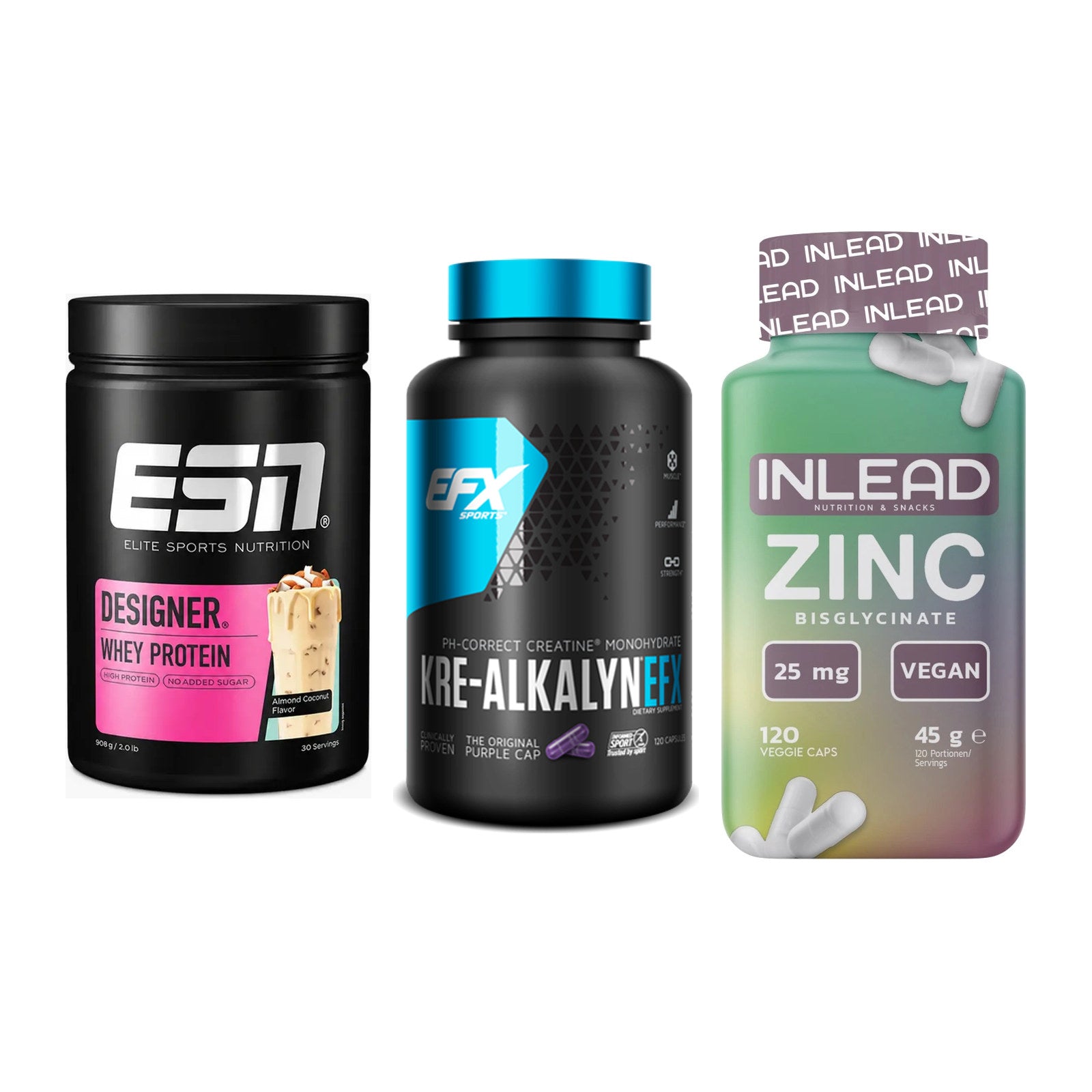 Einsteiger-Set: ESN Designer + EFX Kre-Alkalyn + INLEAD Zink – alle enthaltenen Artikel