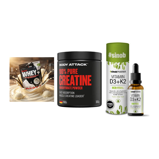Einsteiger-Set: Sinob Honest + Body Attack 100% + Sinob Vitamin D3 – alle enthaltenen Artikel