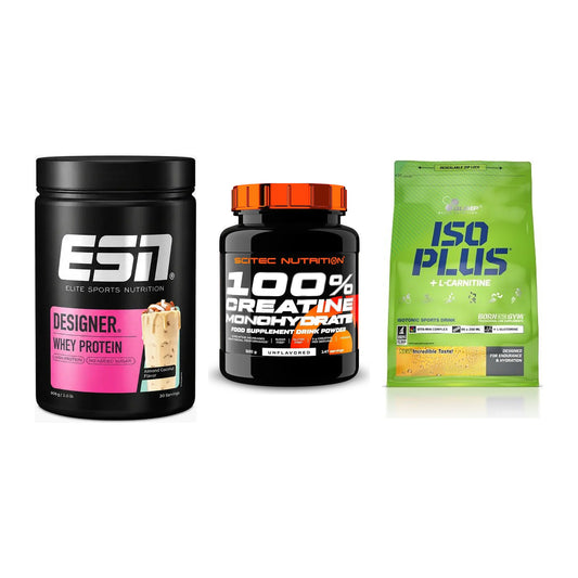 Einsteiger-Set: ESN Designer + Scitec Creatine + Olimp Iso Plus – alle enthaltenen Artikel
