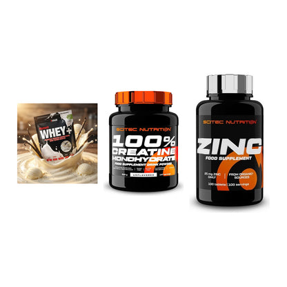 Einsteiger-Set: Sinob Honest + Scitec Creatine + Scitec Zinc – alle enthaltenen Artikel